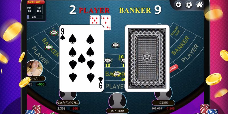 Luật rút lá bài Baccarat Win55 thứ 3 